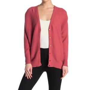 Tahari Ribbed Knit Button Front Cardigan
